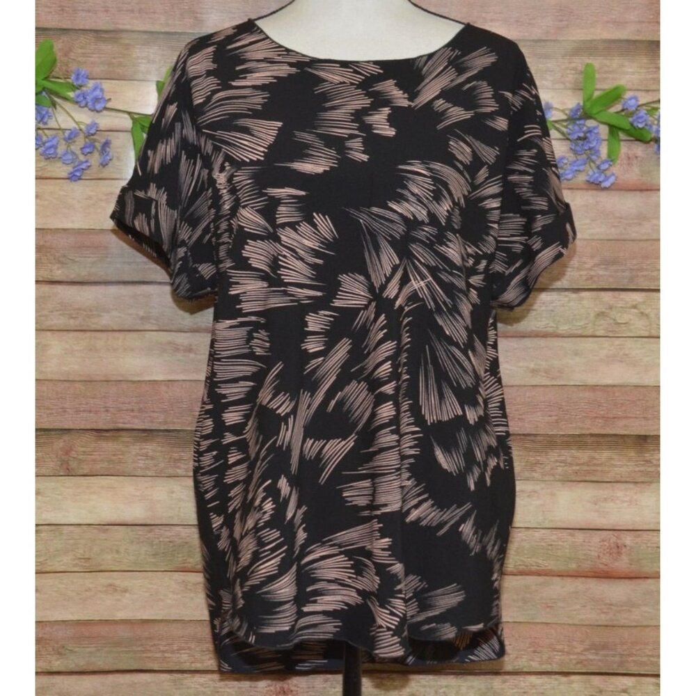 CAbi 3433 Ladies M Black Tate Fireworks Dolman Top Shirt Cuffed Sheeve HiLow Hem